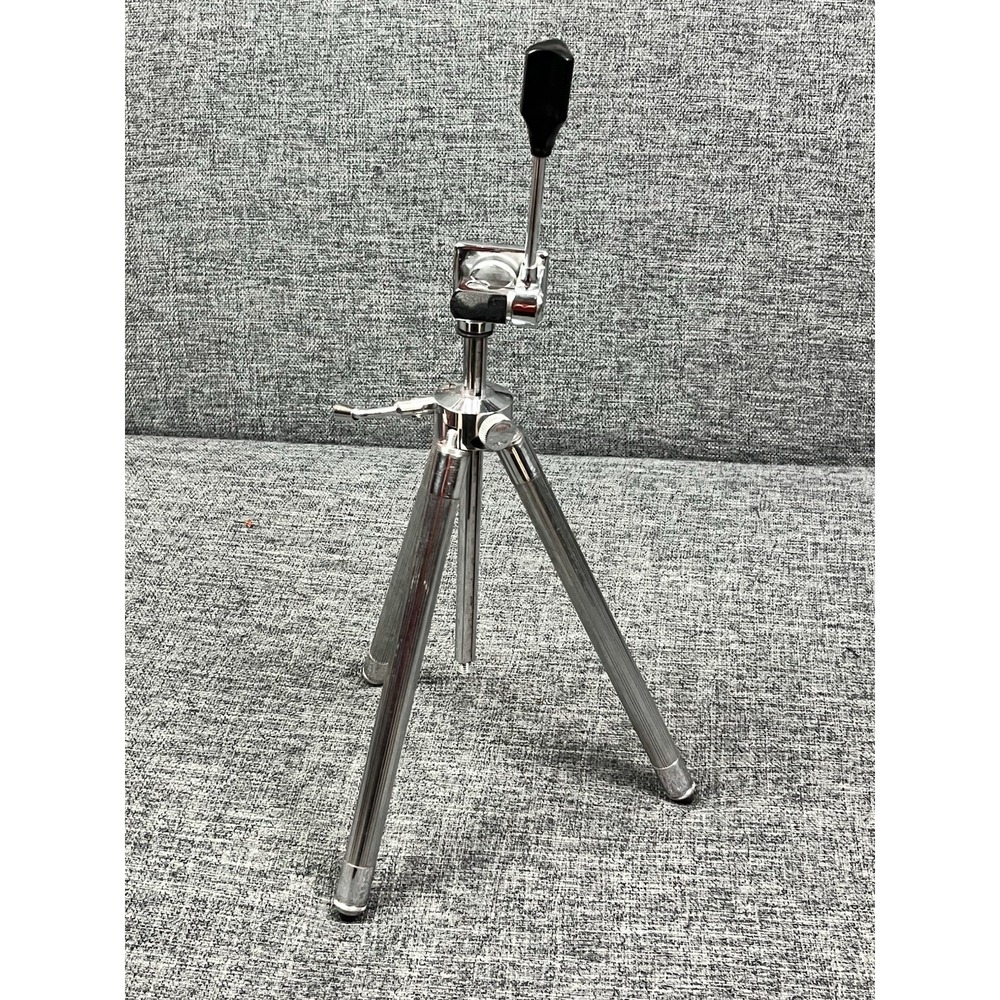 Vintage SUNSET Tabletop Telescoping Chrome Tripod With Case Japan 11"-40"